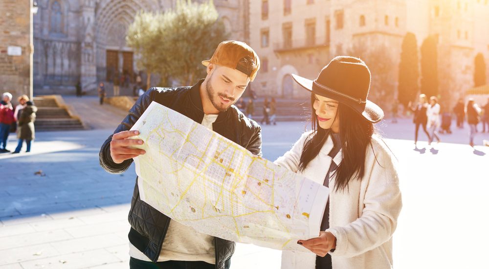 barcelona in october a person standing in front of a building