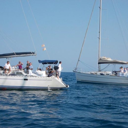 a small boat in a large body of water