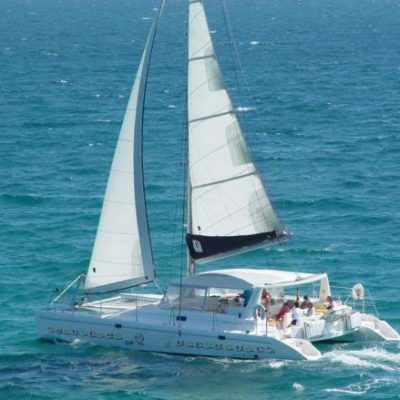 a small boat in a large body of water