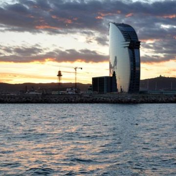 a sunset over a body of water