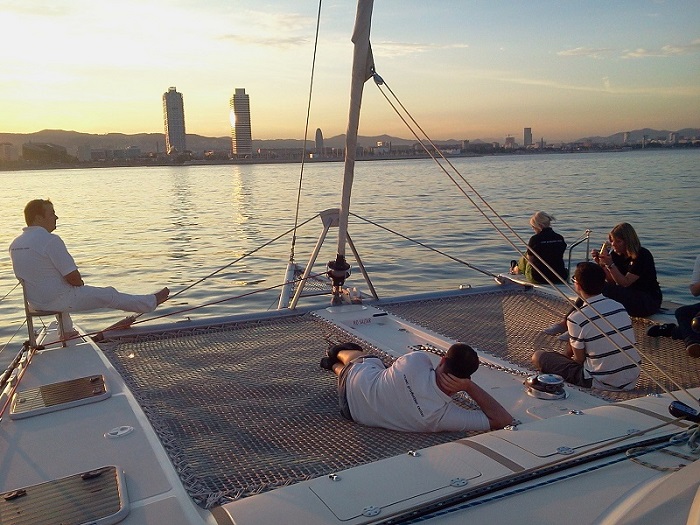 sunset on a sailboat