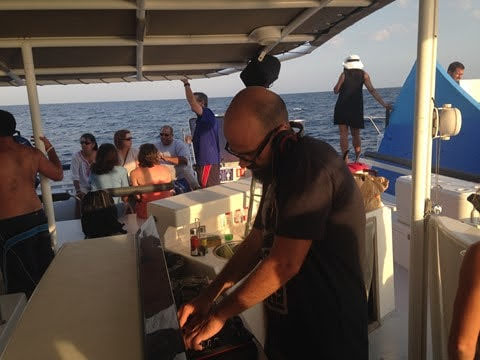 Dj on a boat