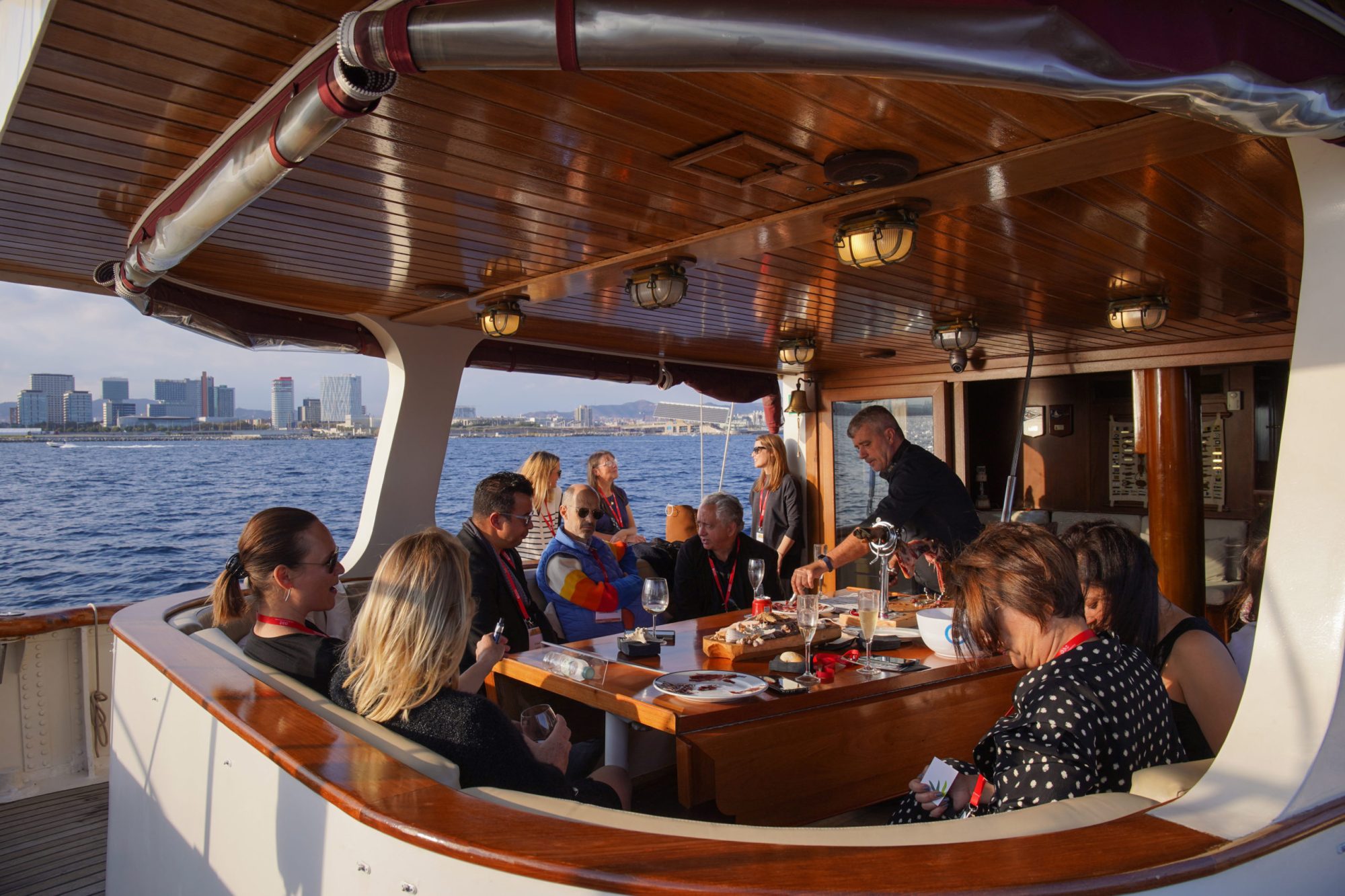 a group of people on a boat