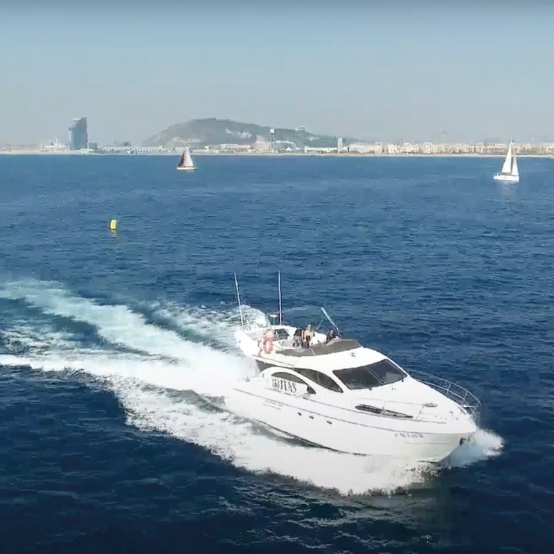 a small boat in a large body of water